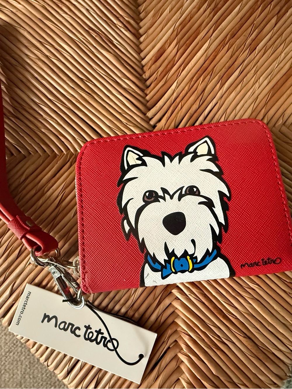 Marco Tetro Whimsical Westie Hand Bag/Shoulder Bag w/ matching wristlet Wallet - Picture 8 of 12